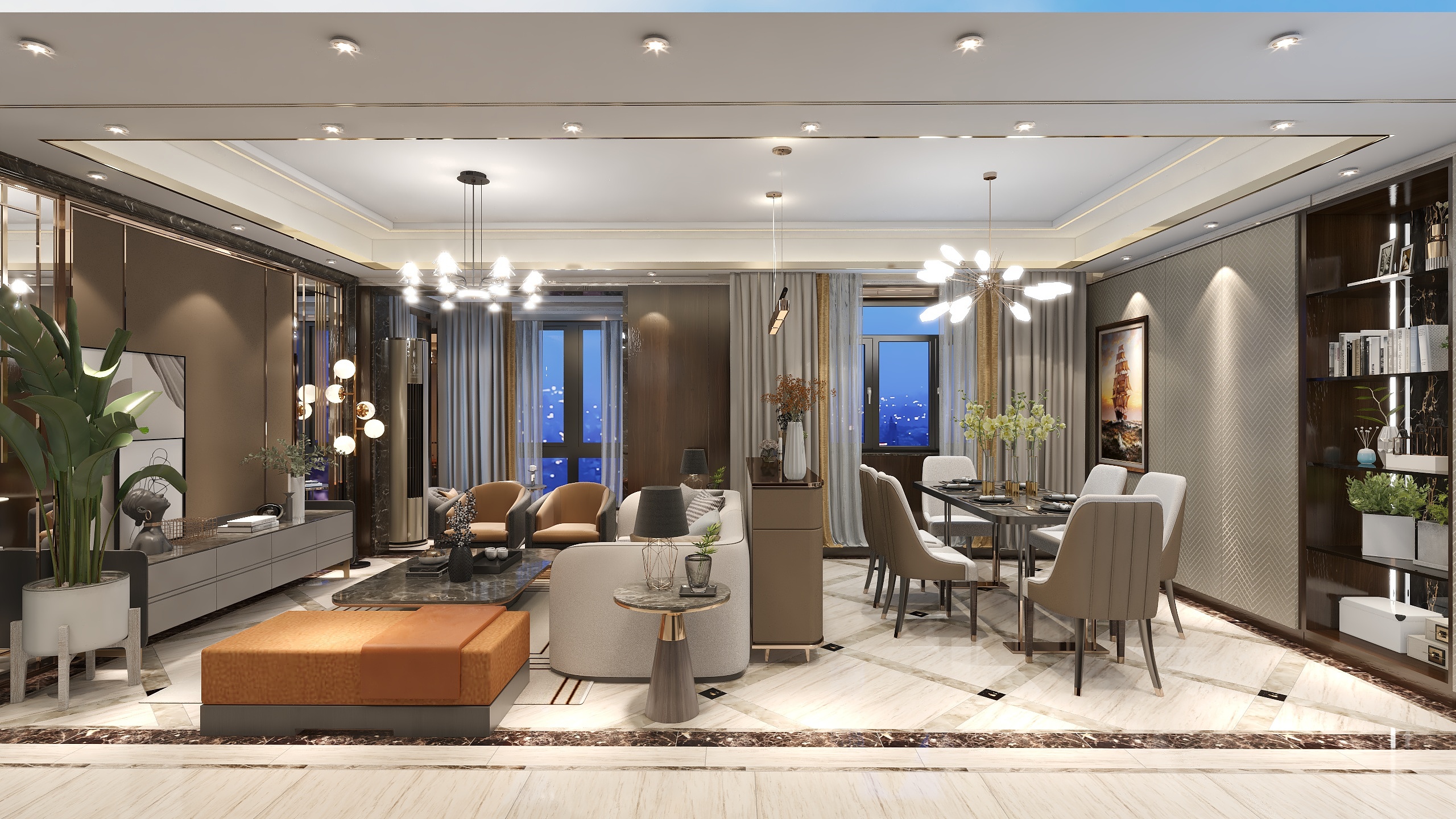 江玲珑-YF国际-港式现代风格.Designer：Mr.Jiang装修效果图