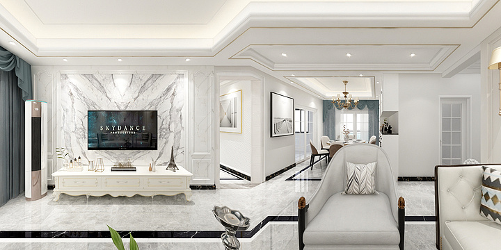 HM室内空间设计-保华伯郡【简欧风格】-装修设计方案
