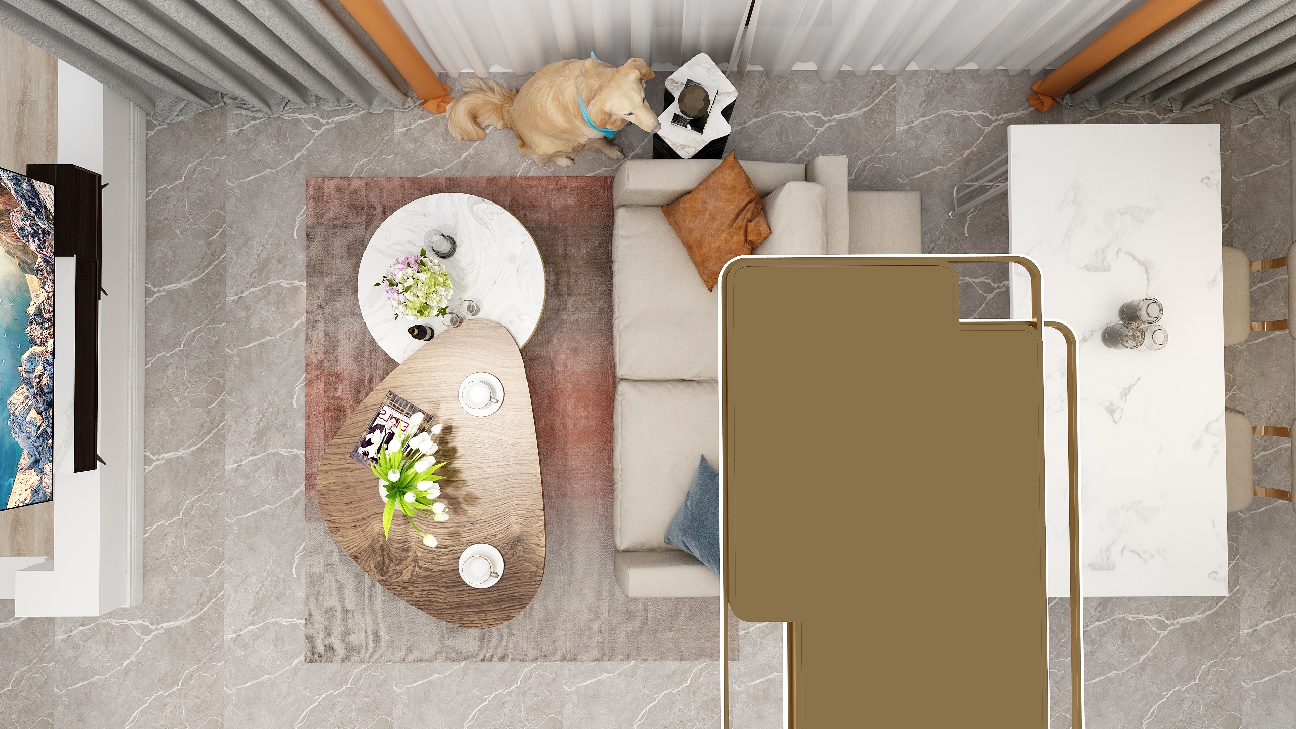 op装饰设计-瑞和园89.50㎡B户型3室2厅1卫-装修设计方案