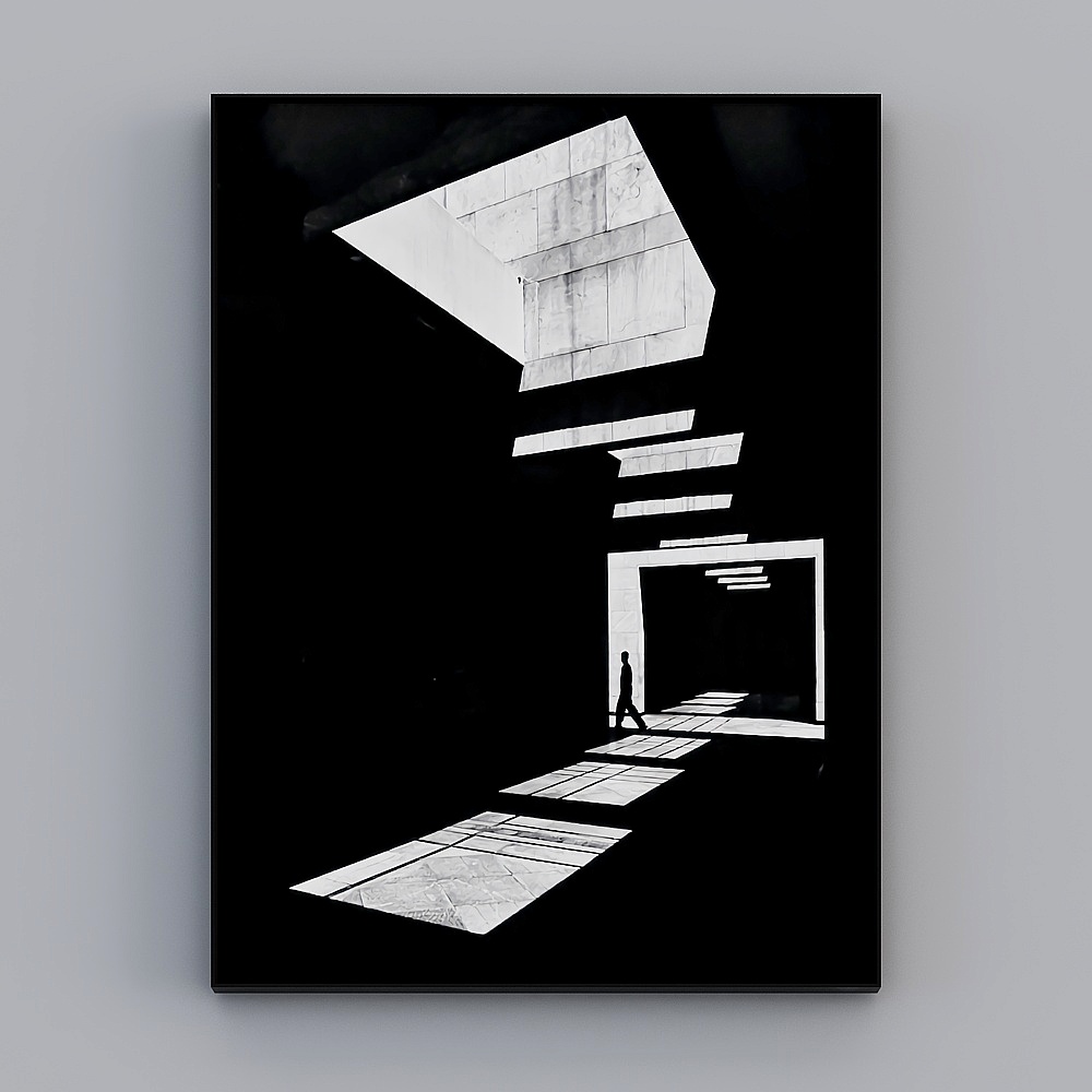 臣萱全屋配画-现代玄关装饰画-玄关单幅-黑色空间G3D模型