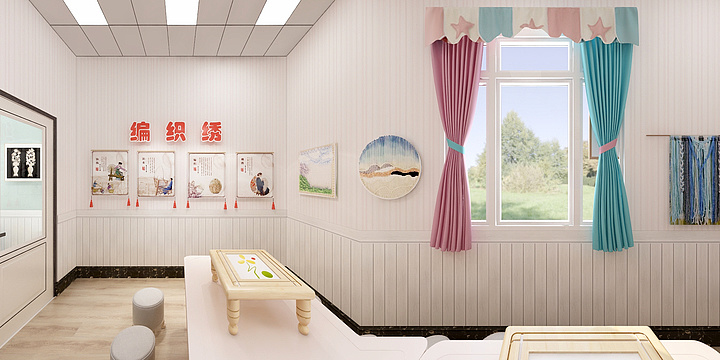 陈宝霞-白山幼儿园编织绣雕刻印刷非遗创客空间效果图-装修设计方案