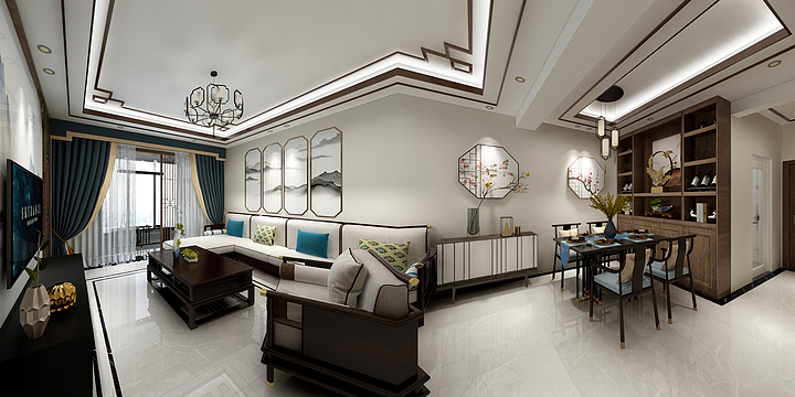 泊漫装饰-金山小区25-604-王师—新中式-装修设计方案