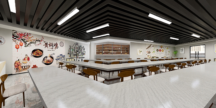 全景图888-上景山饭堂-装修设计方案