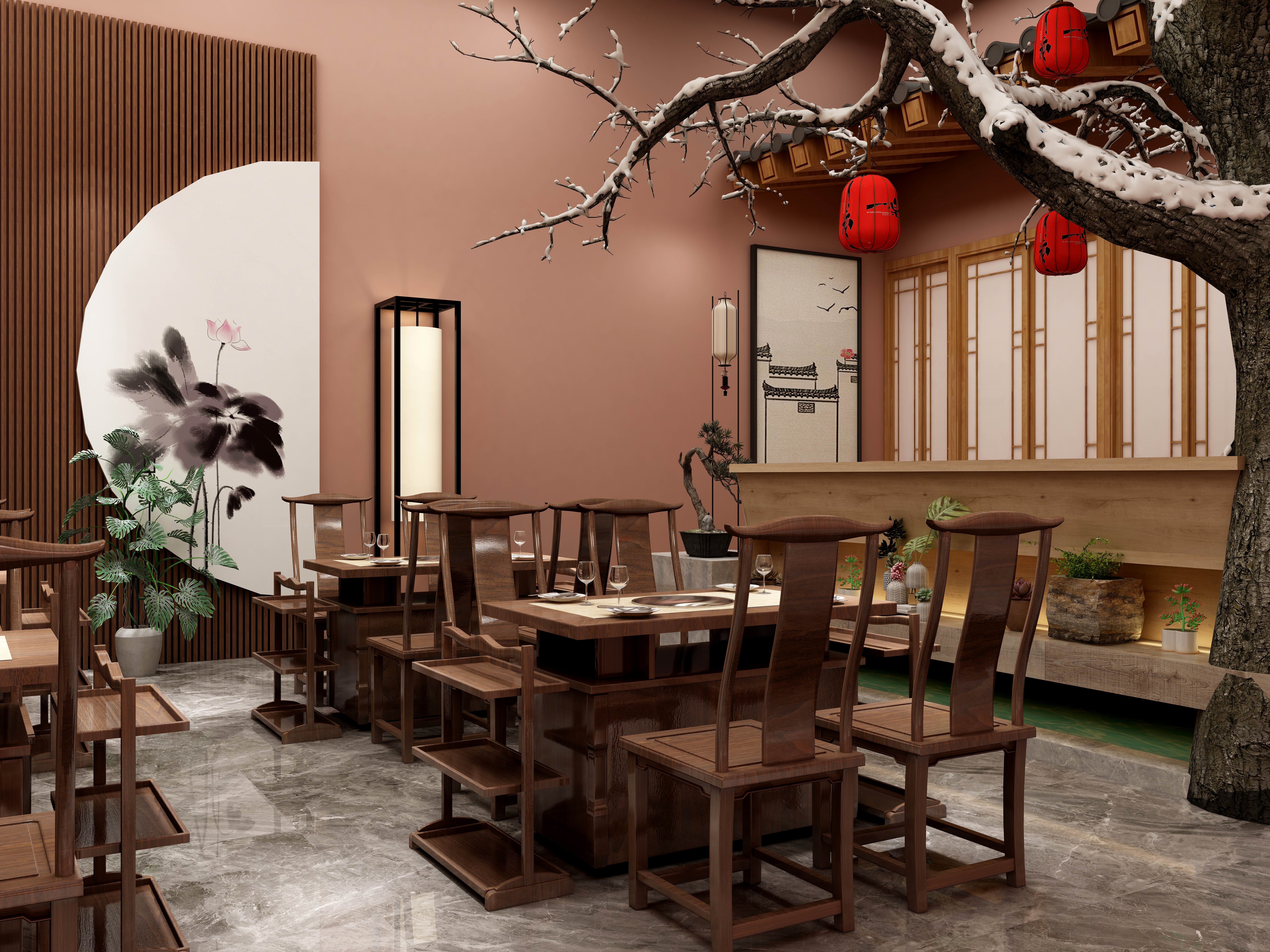 房子啊-中式火锅店滨江尚郡-装修设计方案