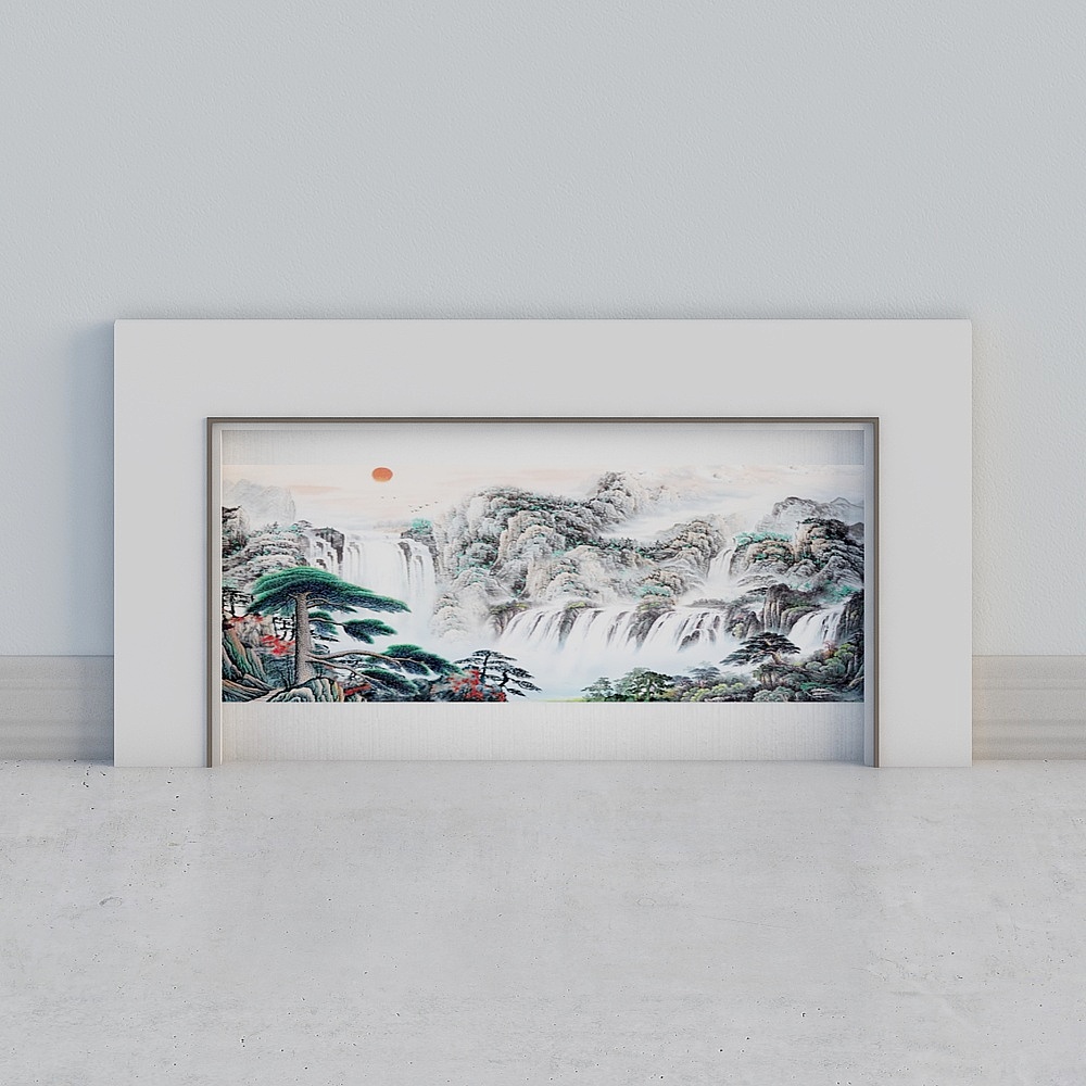 二姐 背景墙3D模型