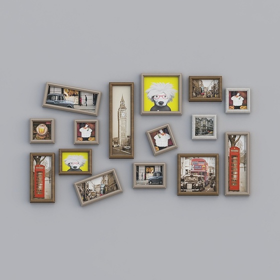 Modern Collage Photo Frames,Green+Gray