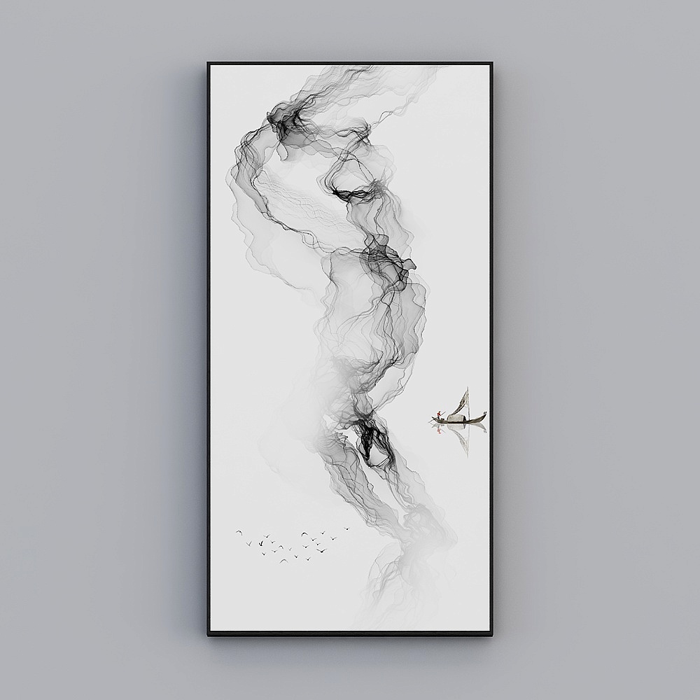 臣萱全屋配画-现代简约厅玄关装饰画-单幅- 霧云孤舟C