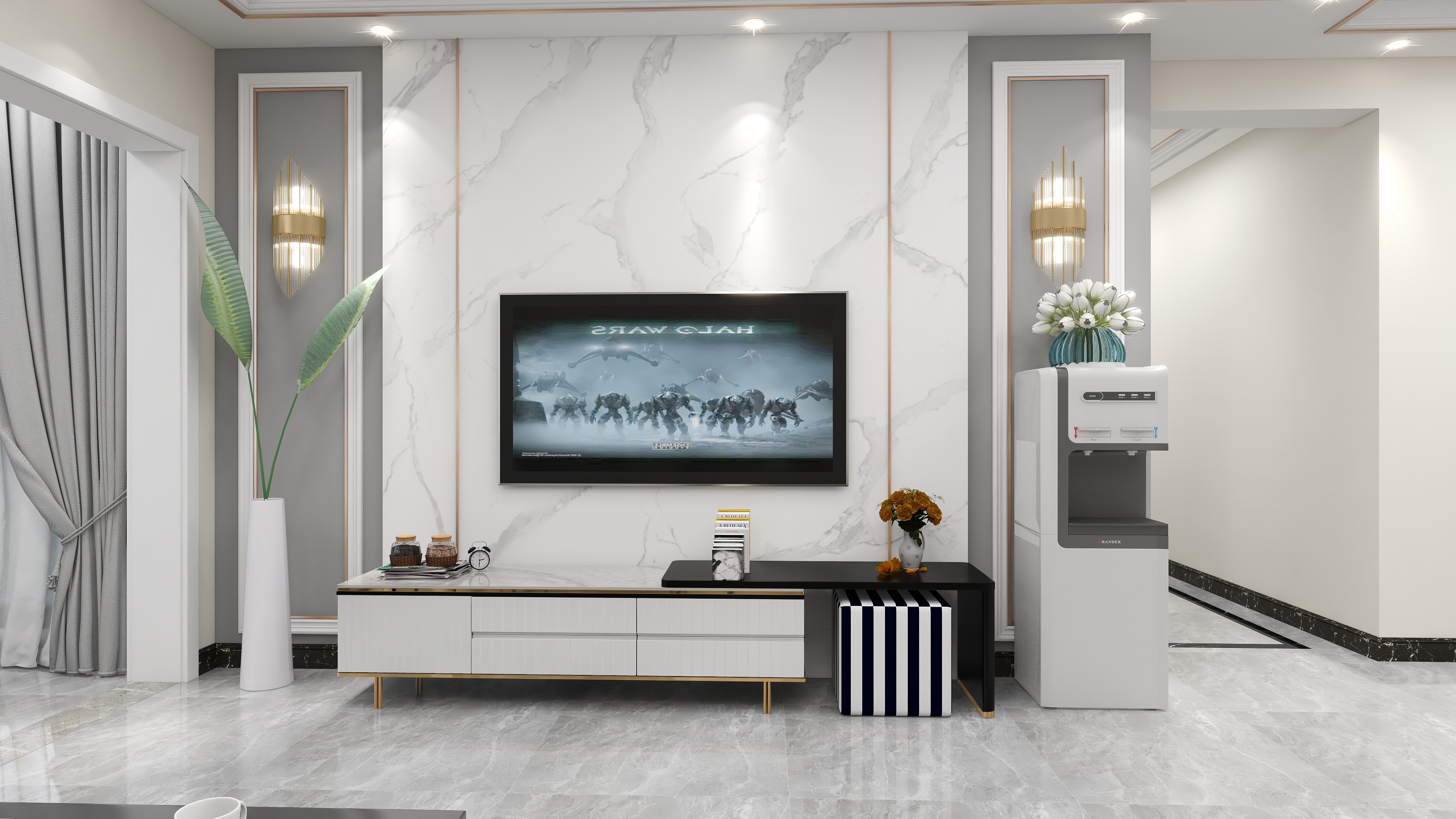 绿森林硅藻泥设计师张鑫-沐-现代轻奢装修效果图