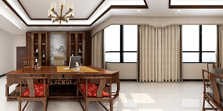 腾远丶装饰-龙港物流总经理办公室-装修设计方案