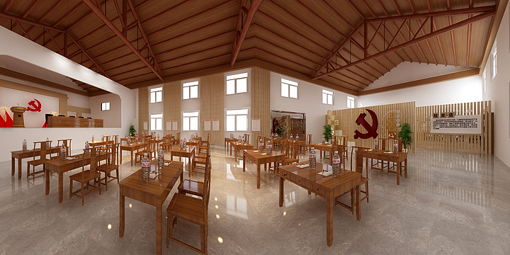 福建金雕教育设备有限公司-乡村振兴馆 党建-装修设计方案