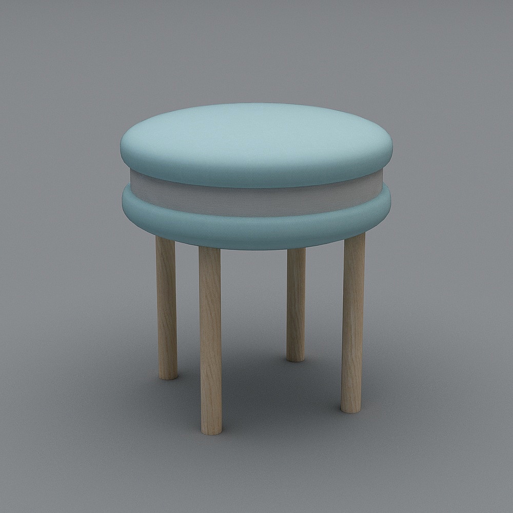 马卡龙凳-蓝3D模型