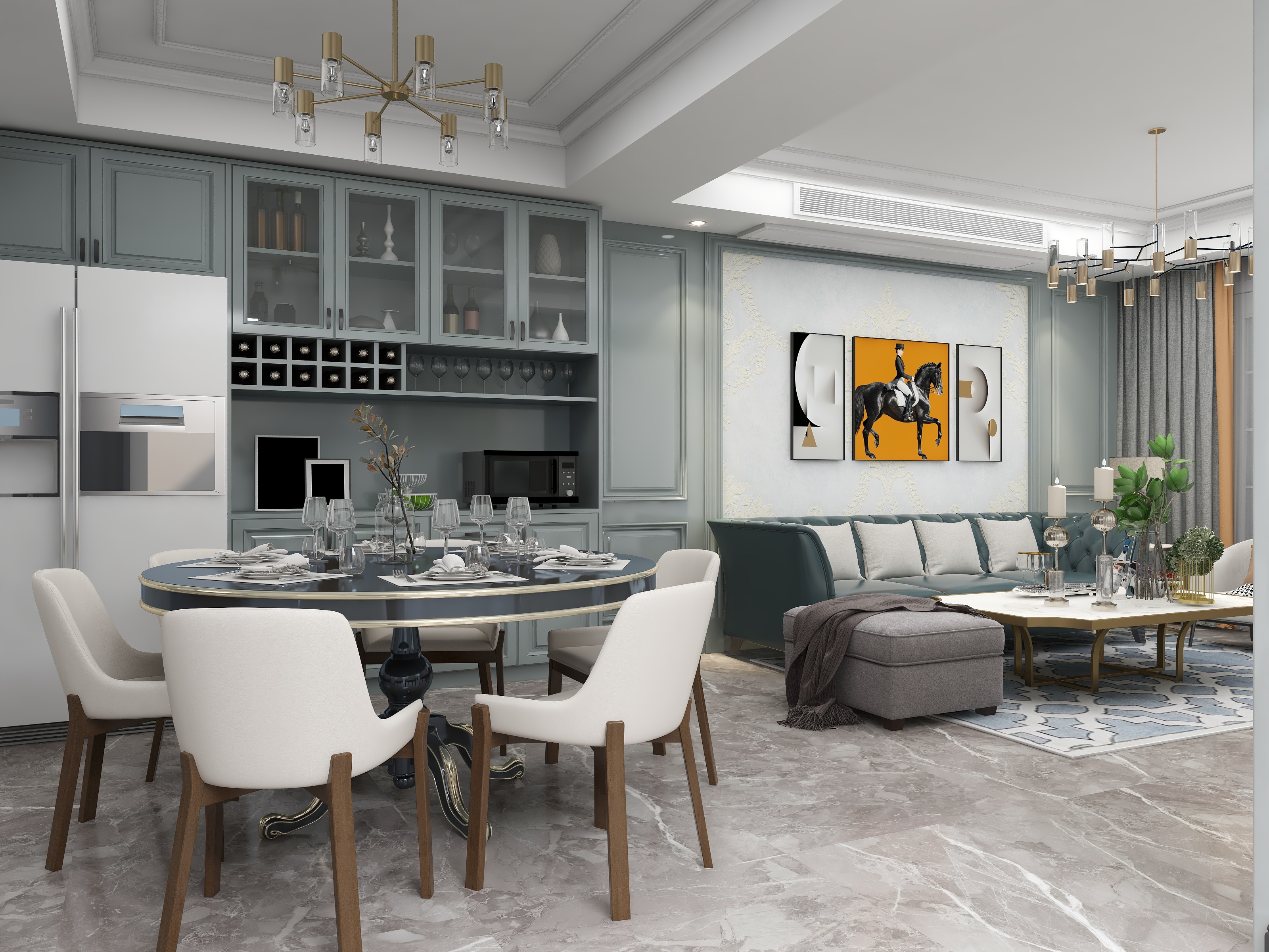 RYD-西景瑞美式混搭雅居-装修设计方案