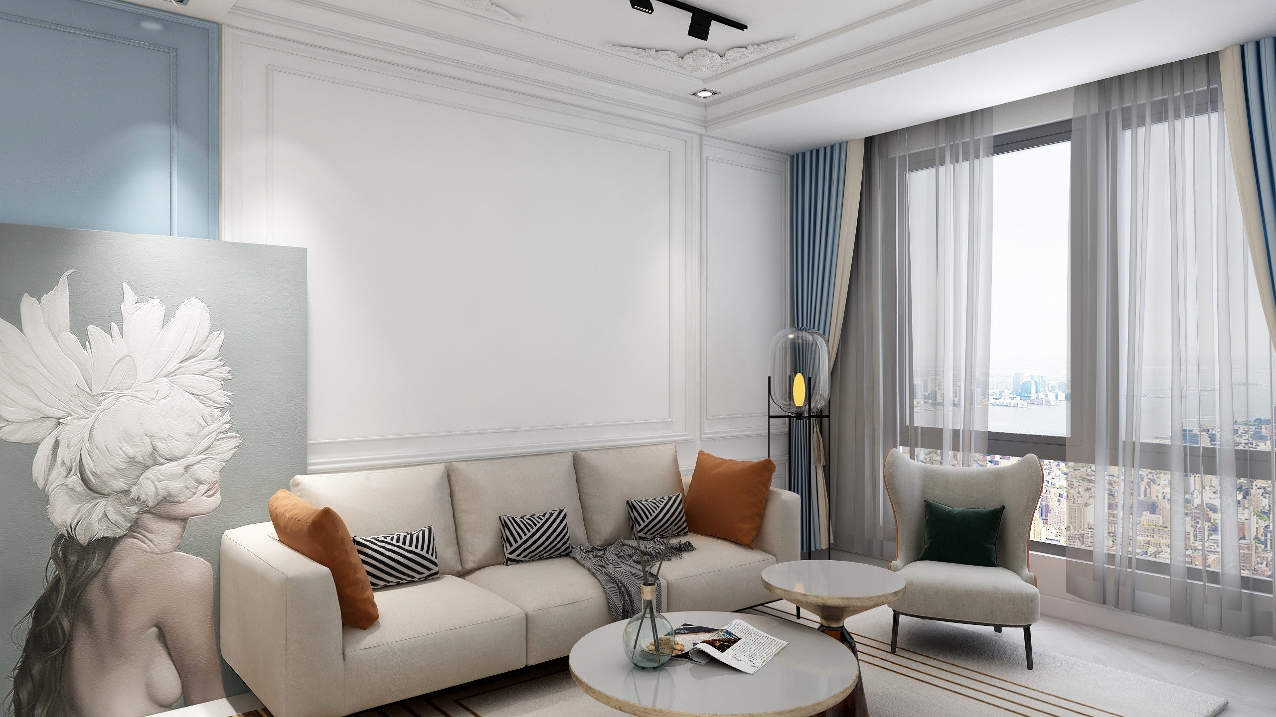 锦尚集品-（投稿）鸿坤理想尔湾98㎡欧式-装修设计方案