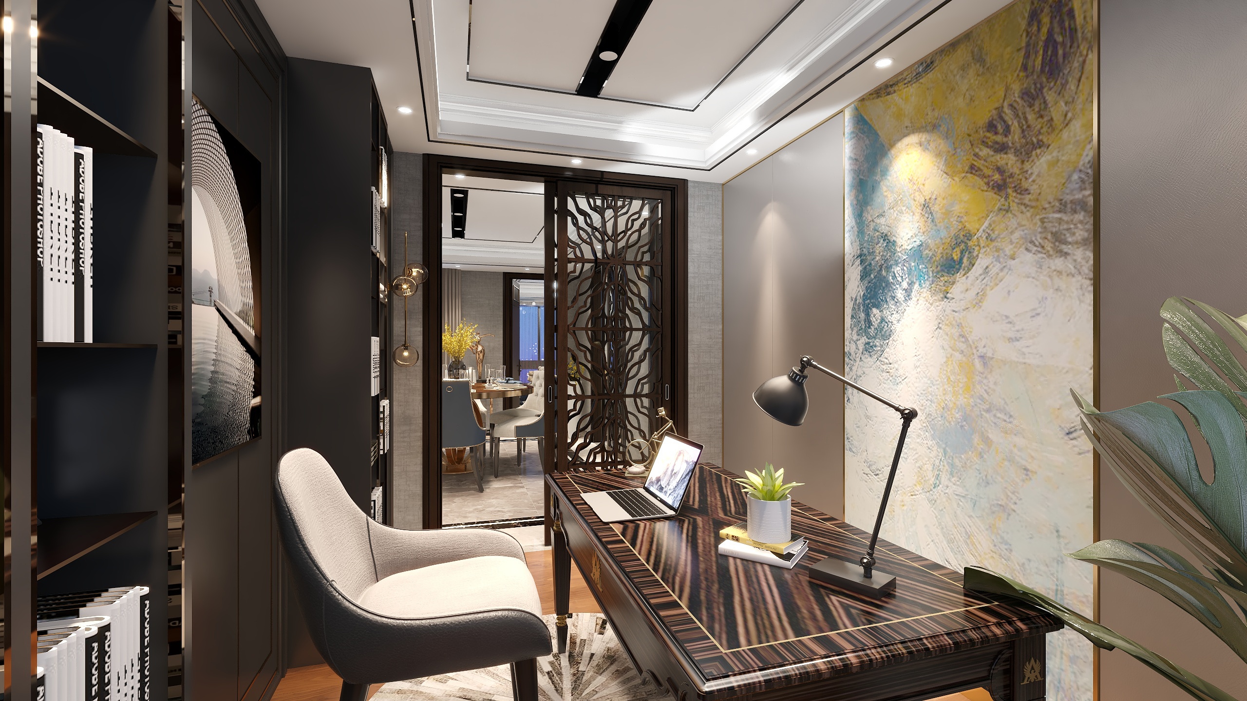 梁工13902898515-199方现代四居装修效果图