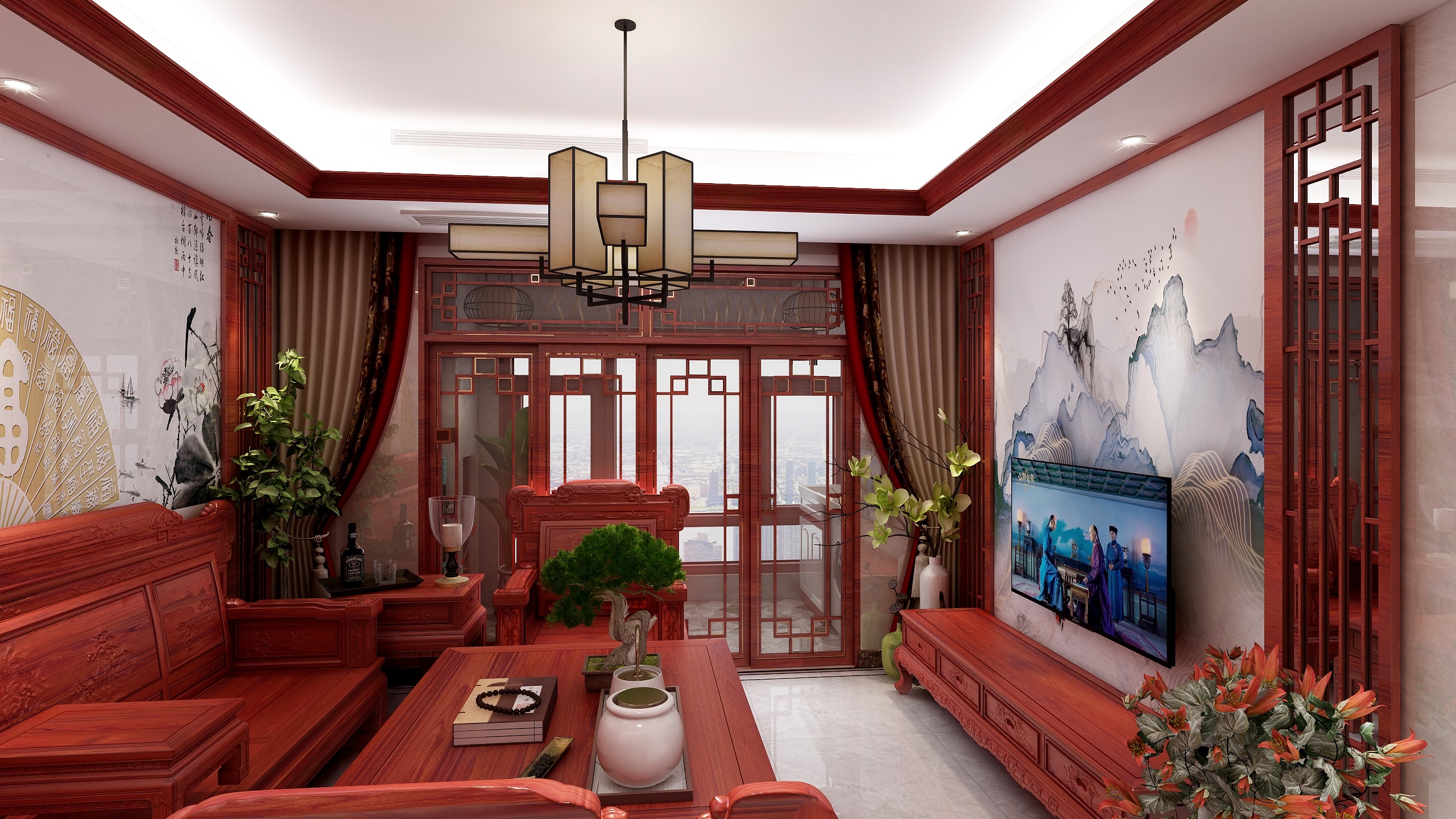 郑美琰VR全景全能别墅设计大师-滨江国际7#1703新中式VR全景图18030397288-装修设计方案