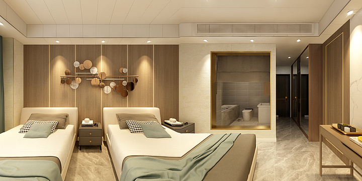 启典设计_A-现代轻奢标间-装修设计方案