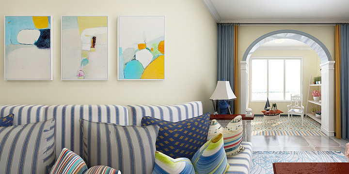 00丶时间-狮子城95平㎡（地中海）-装修设计方案