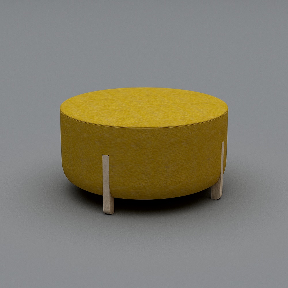 pie沙发脚垫-黄3D模型