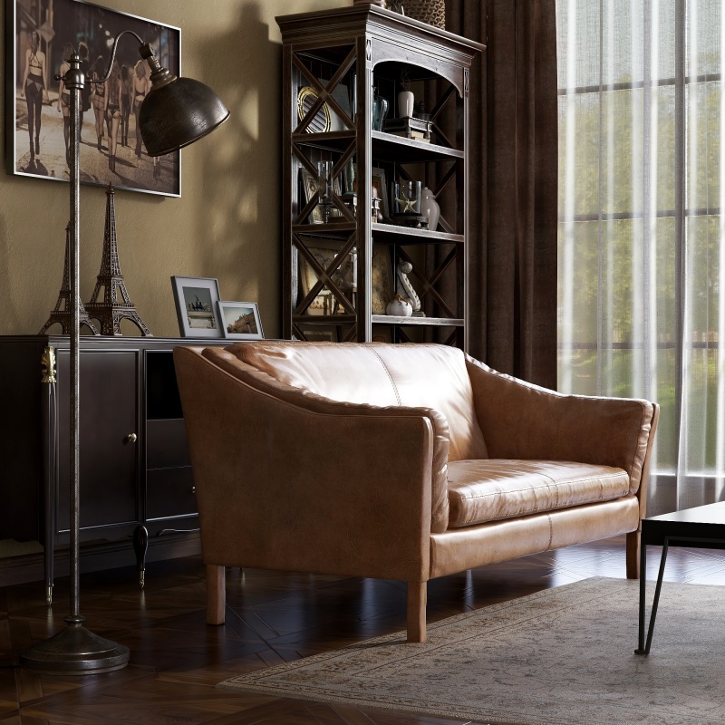 Retro Elegance Living Room with Brown Tones