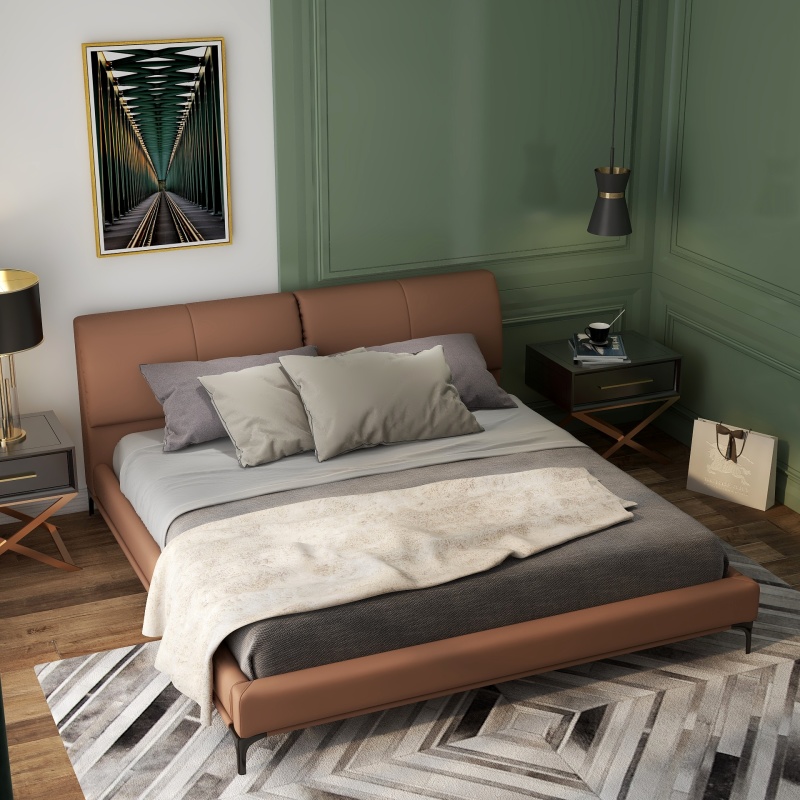 Modern Transitional Bedroom with Grey & Green