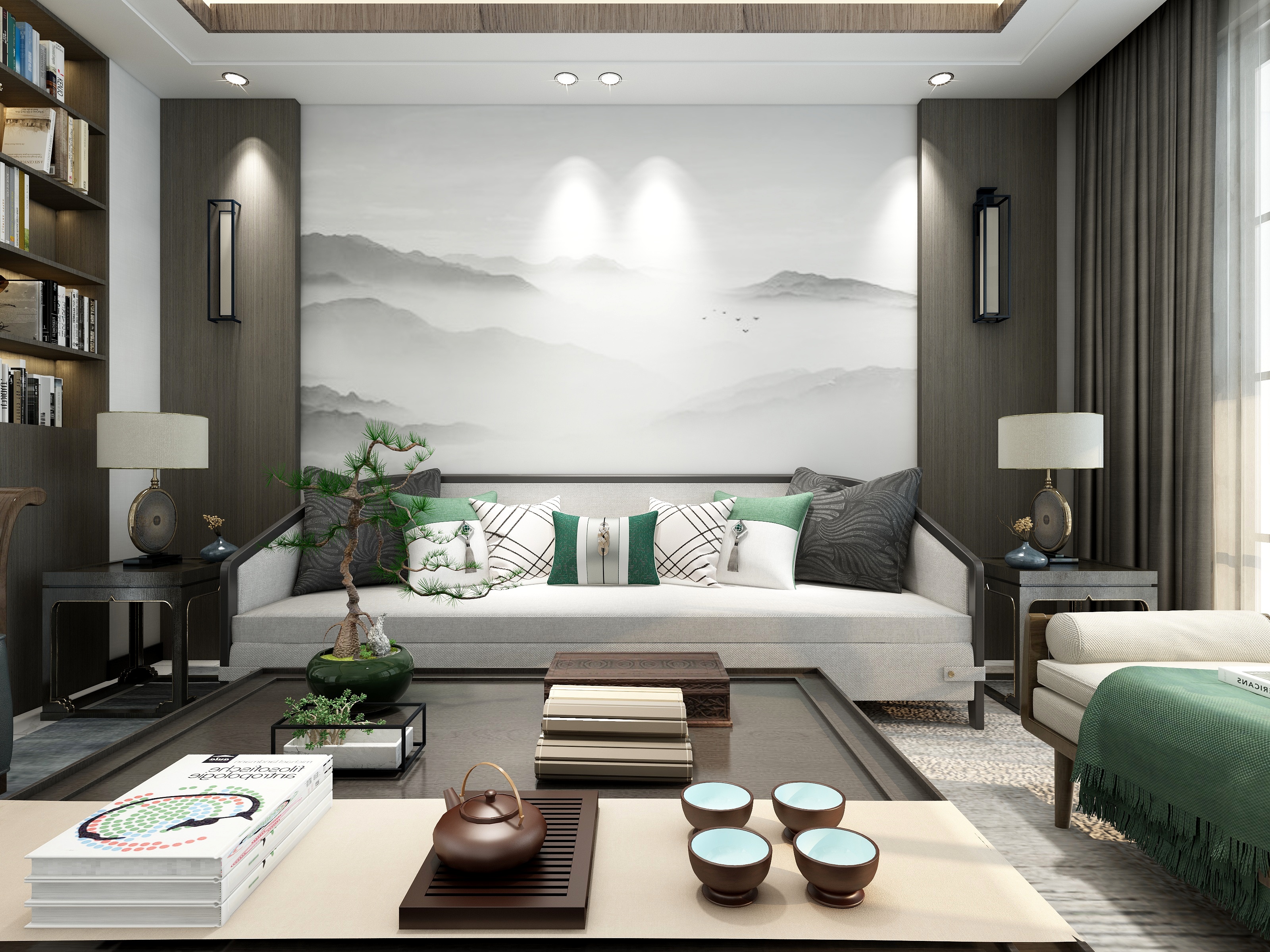 YJ设计蒋亚杰-新中式轻奢风格装修效果图