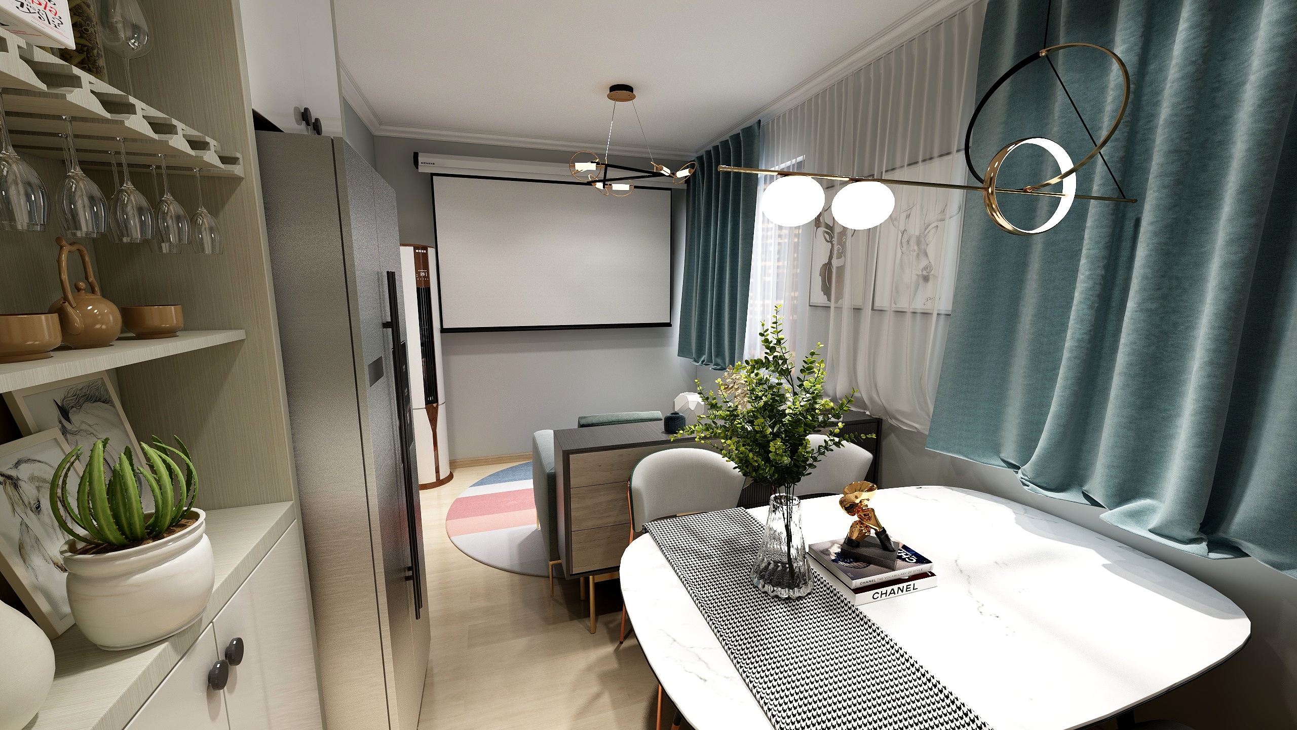 初辰设计-一室一厅现代轻奢（设计师：刘华）-装修设计方案