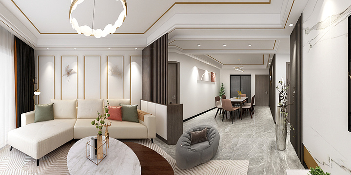 万花谷在逃设计师-新景未来城-90m²-轻奢-装修设计方案