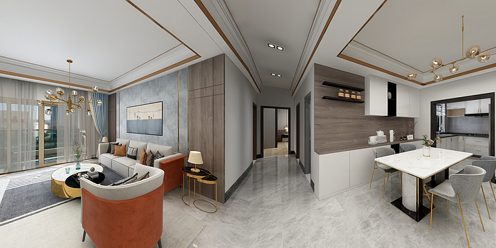 WJ设计-凤凰茗城117㎡3+1房2厅2卫-装修设计方案