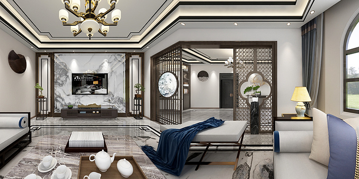 L文江-青庄自建别墅新中式-装修设计方案