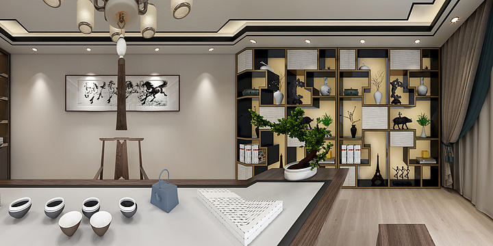 L文江-乐平青庄三楼茶室-装修设计方案