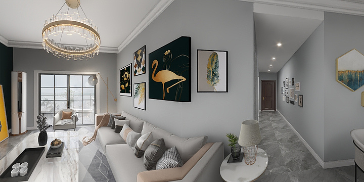 杨林-阳光西雅图任叔效果图dwg-装修设计方案