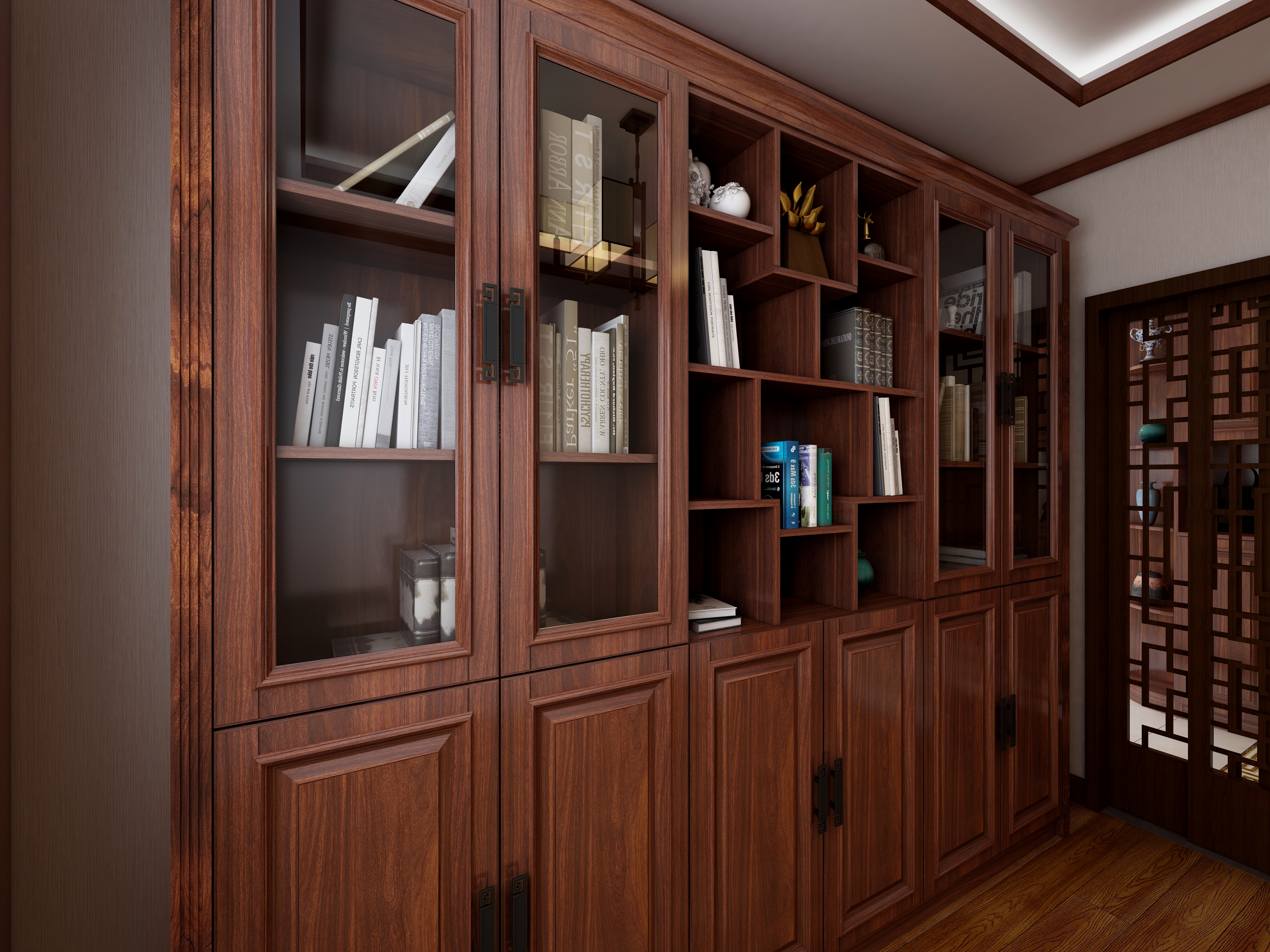 诗尼曼EfWp-杭州-新中式-4室2厅-135m装修效果图