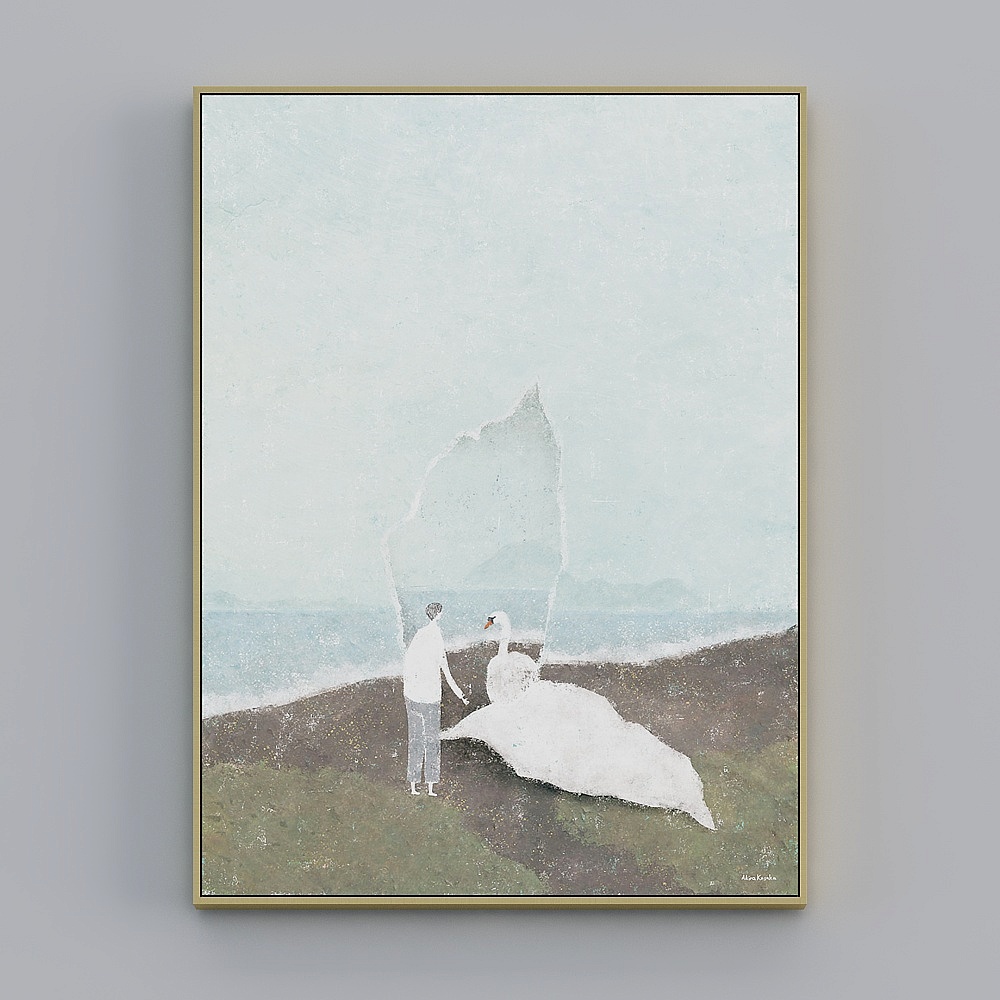 臣萱全屋配画-现代客厅装饰画-单幅-搁浅时光D3D模型