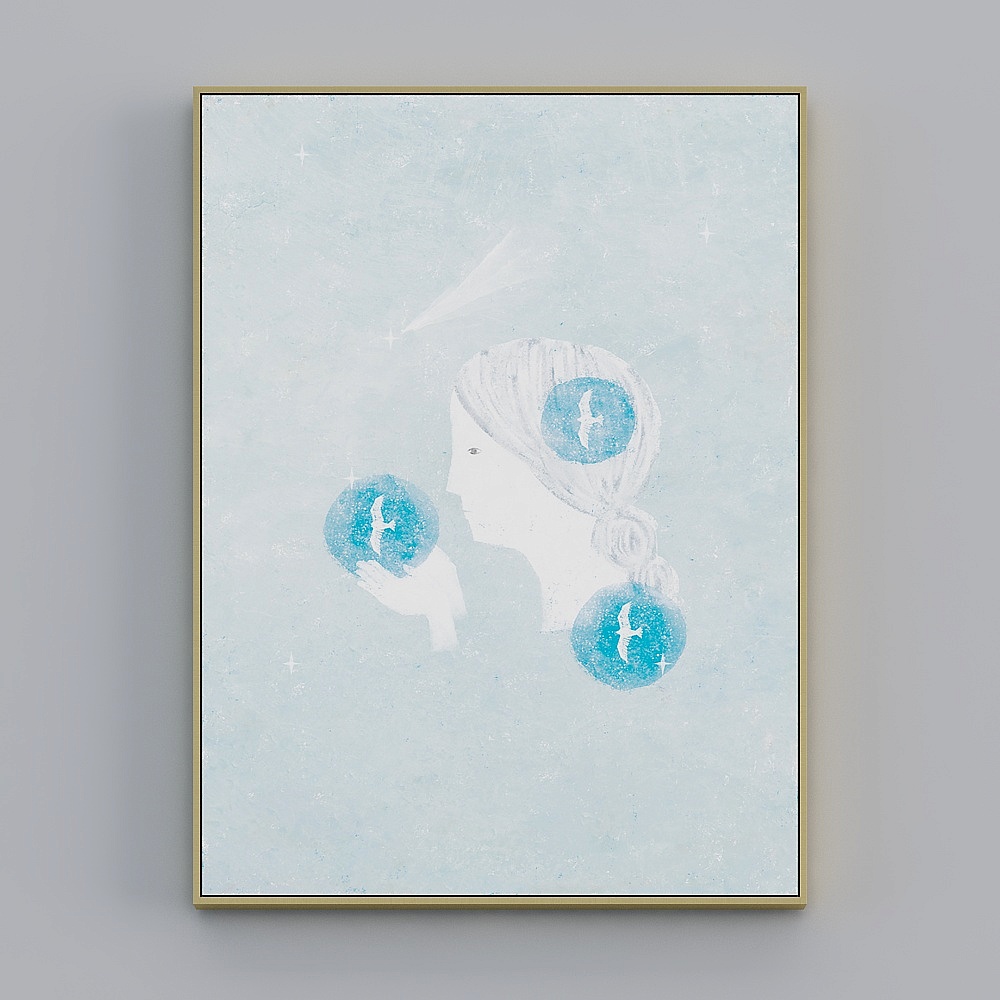 臣萱全屋配画-现代客厅装饰画-单幅-搁浅时光F