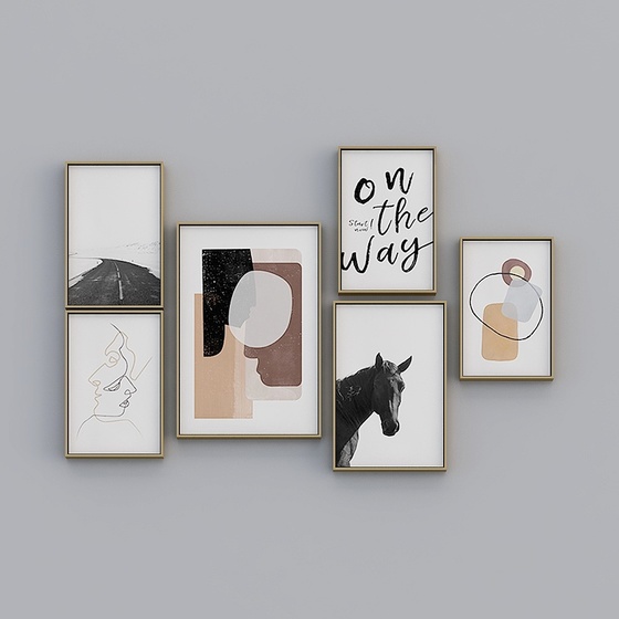 Asian Collage Photo Frames,Brown+Black