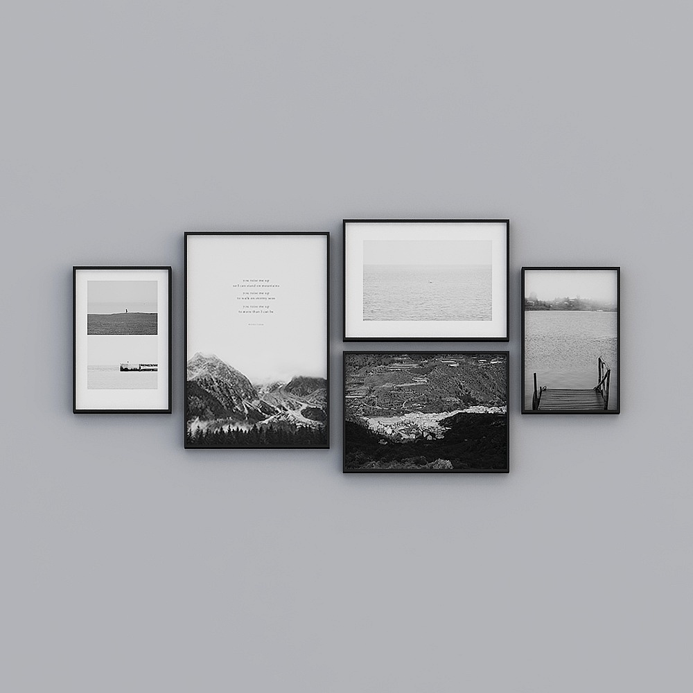 现代照片墙0033D模型