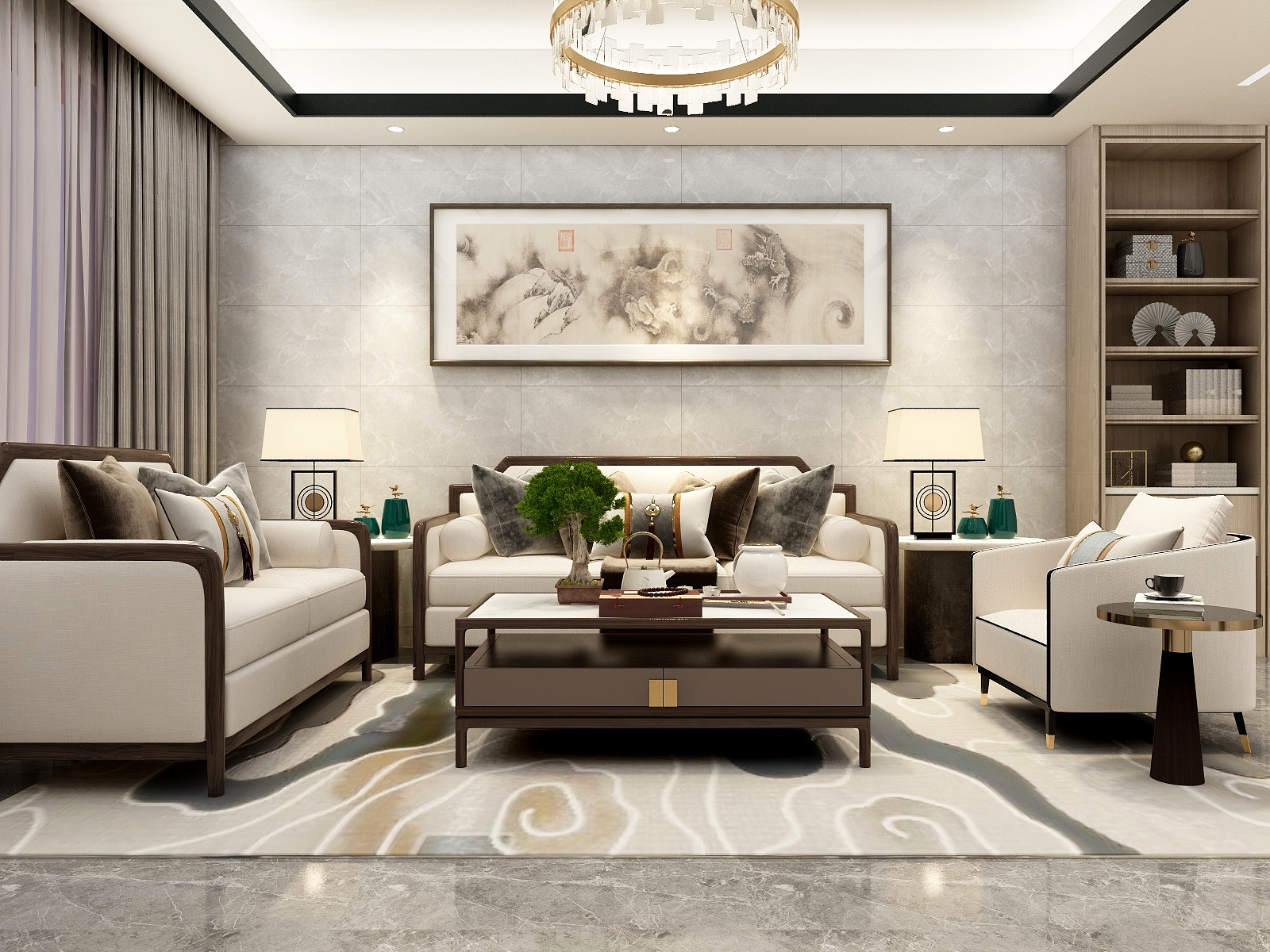 张旭-现代新中式装修效果图