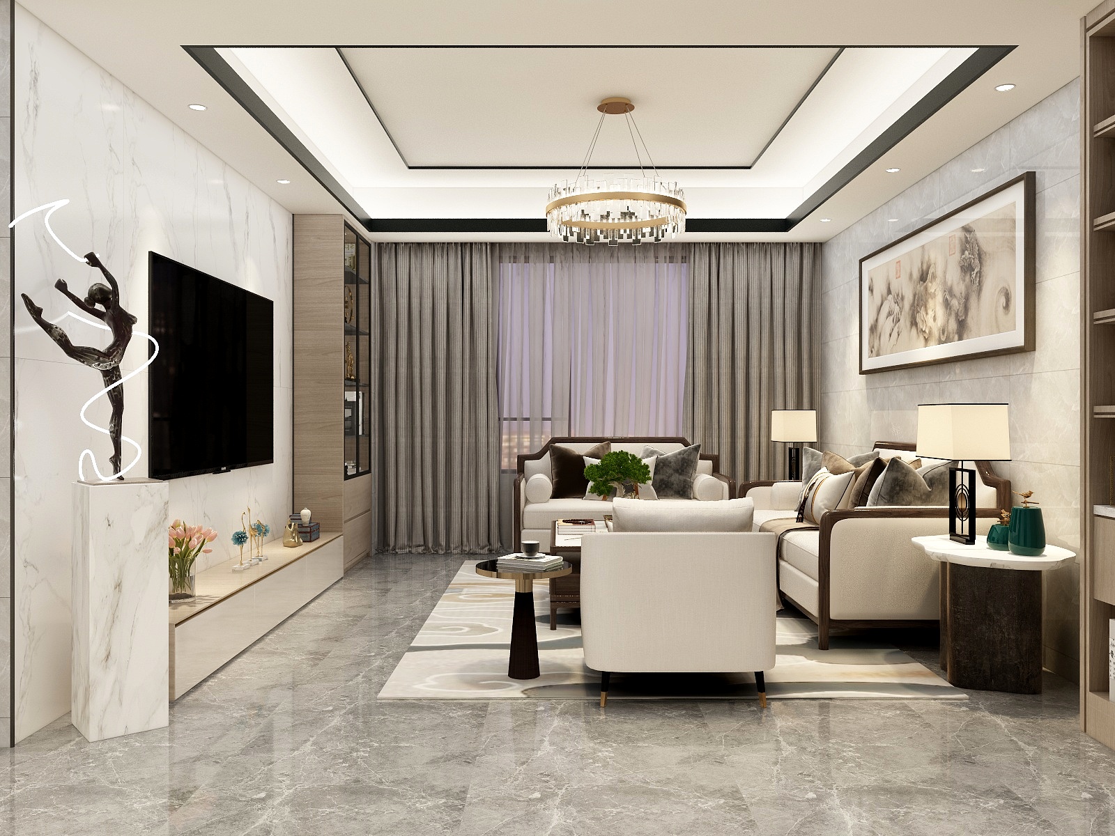 张旭-现代新中式装修效果图