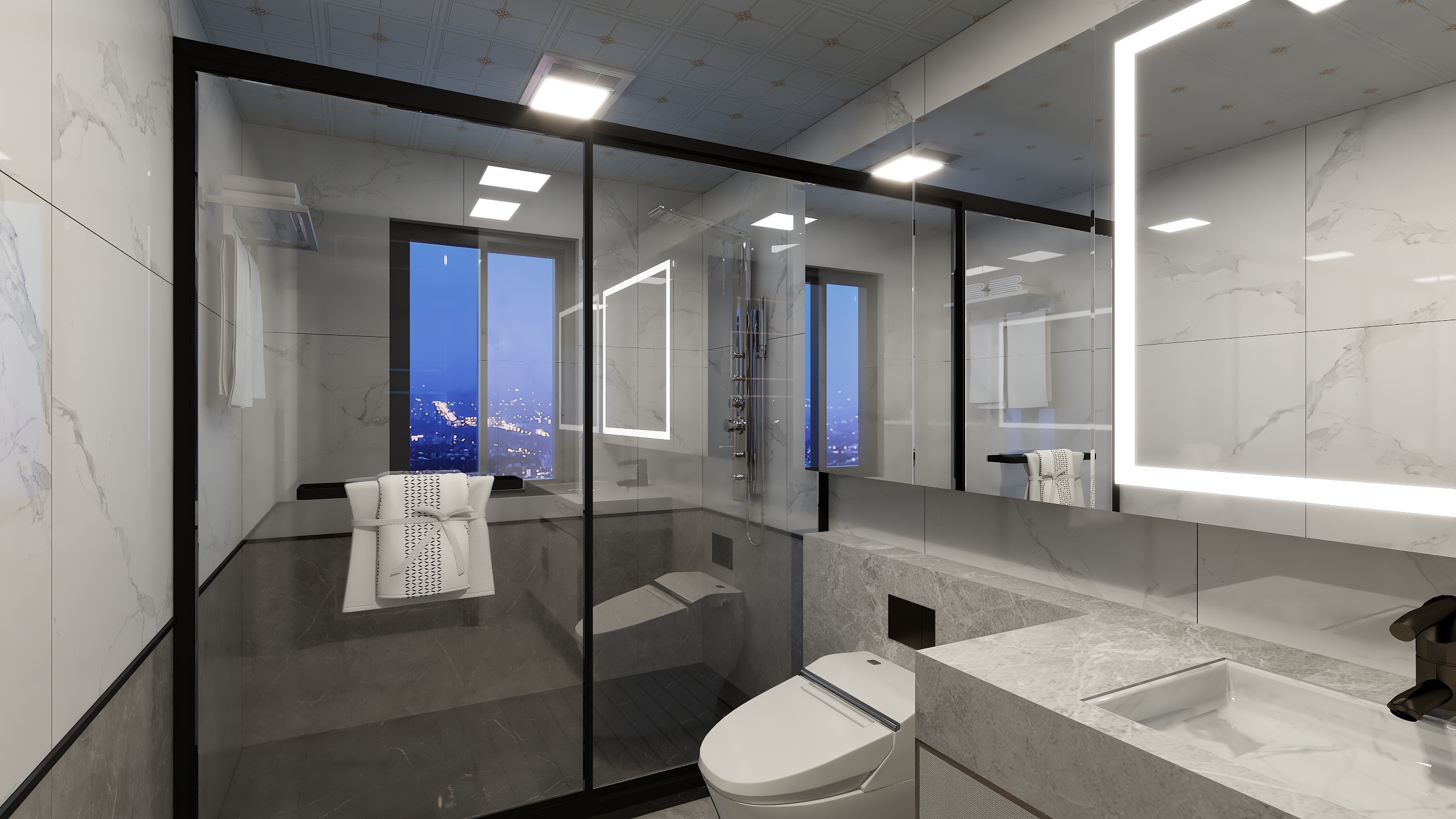 梁工13902898515-199方现代四居装修效果图