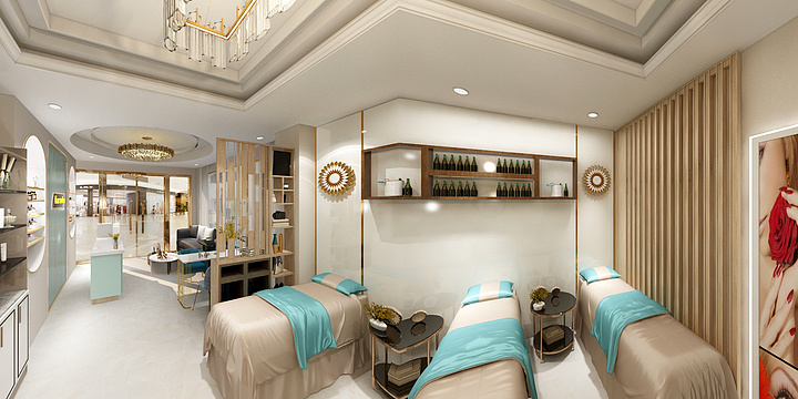 做设计的小马甲-步行街美容店-装修设计方案