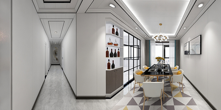 青藤空间建筑设计-巧匠轻奢效果图-装修设计方案