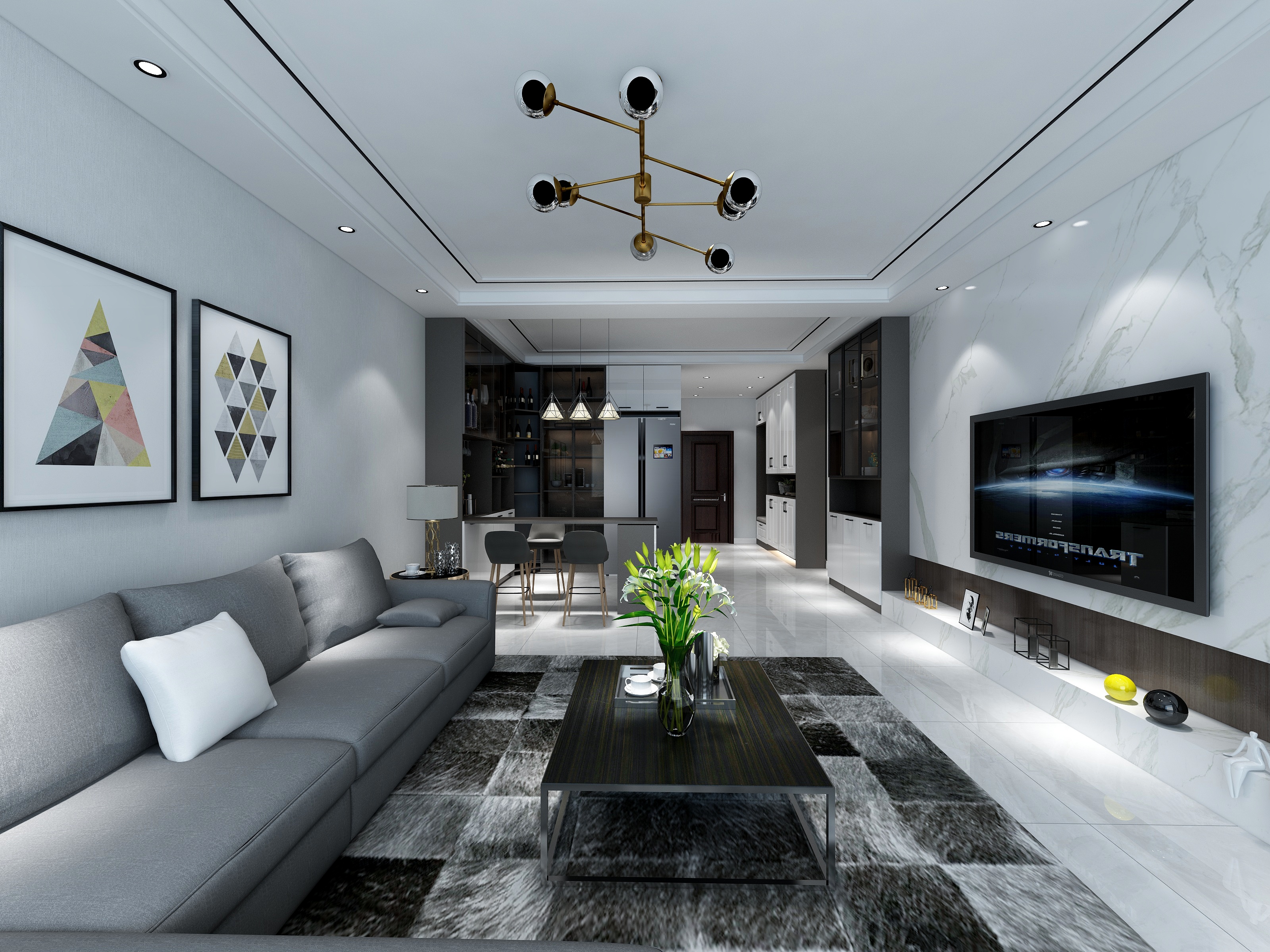 He室内施工图效果图制作-东方领海-装修设计方案