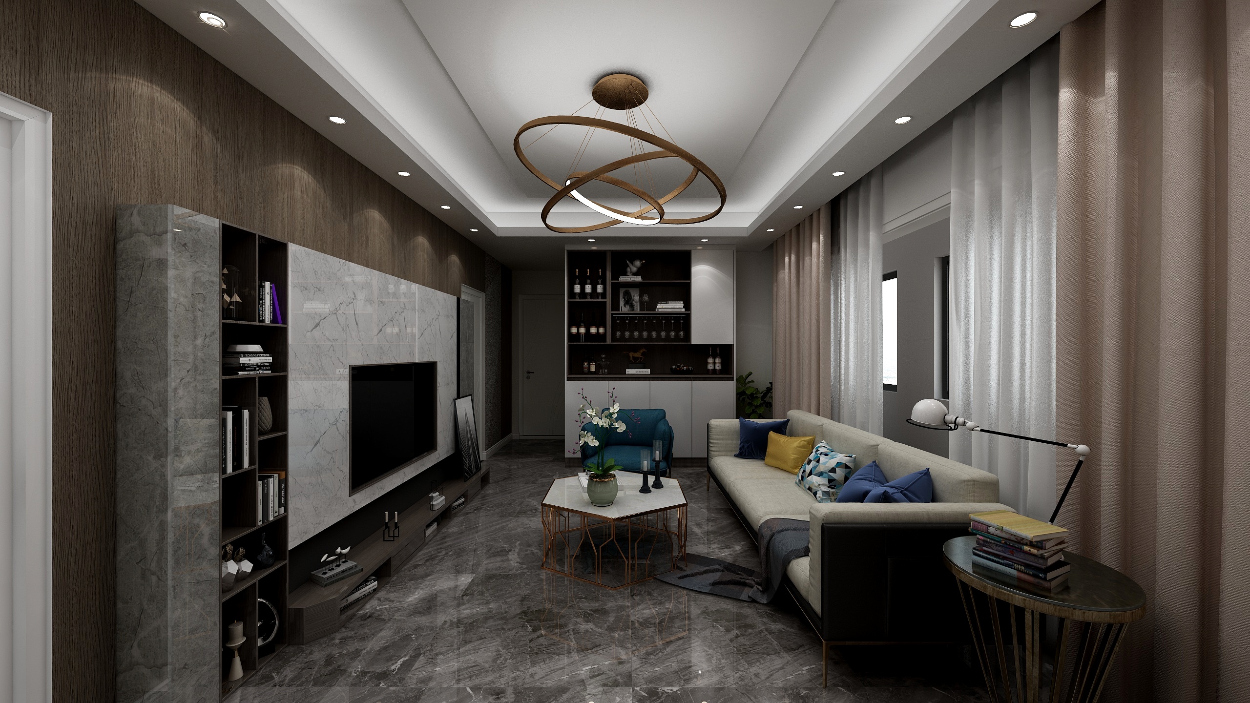 金川-89.50㎡3室2厅1卫-装修设计方案