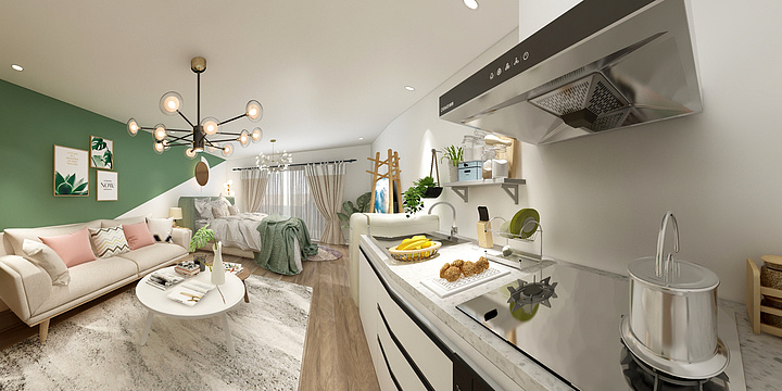 极境度假地产托管-北欧开间43㎡-装修设计方案