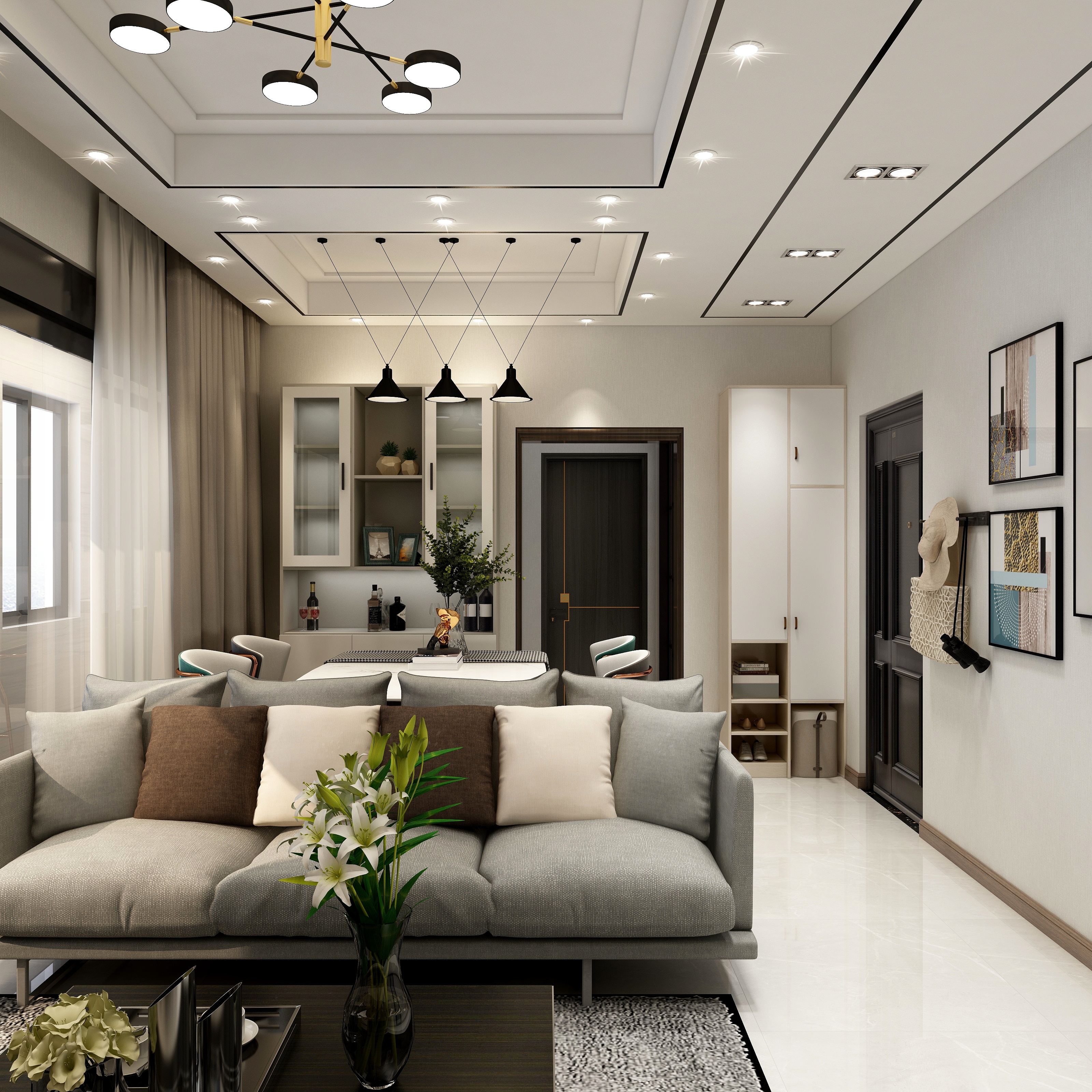 永一德居13782099310-112方现代三居装修效果图