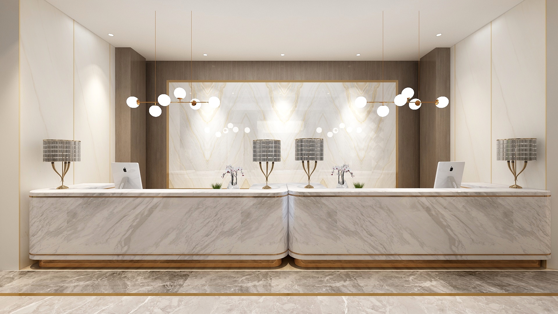 十沐宿设计工作室-酒店大堂现代轻奢简美简欧-装修设计方案