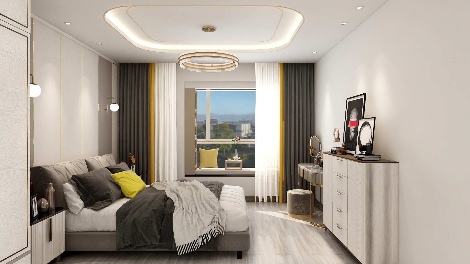 十沐宿设计工作室-现代轻奢简约4居室装修效果图