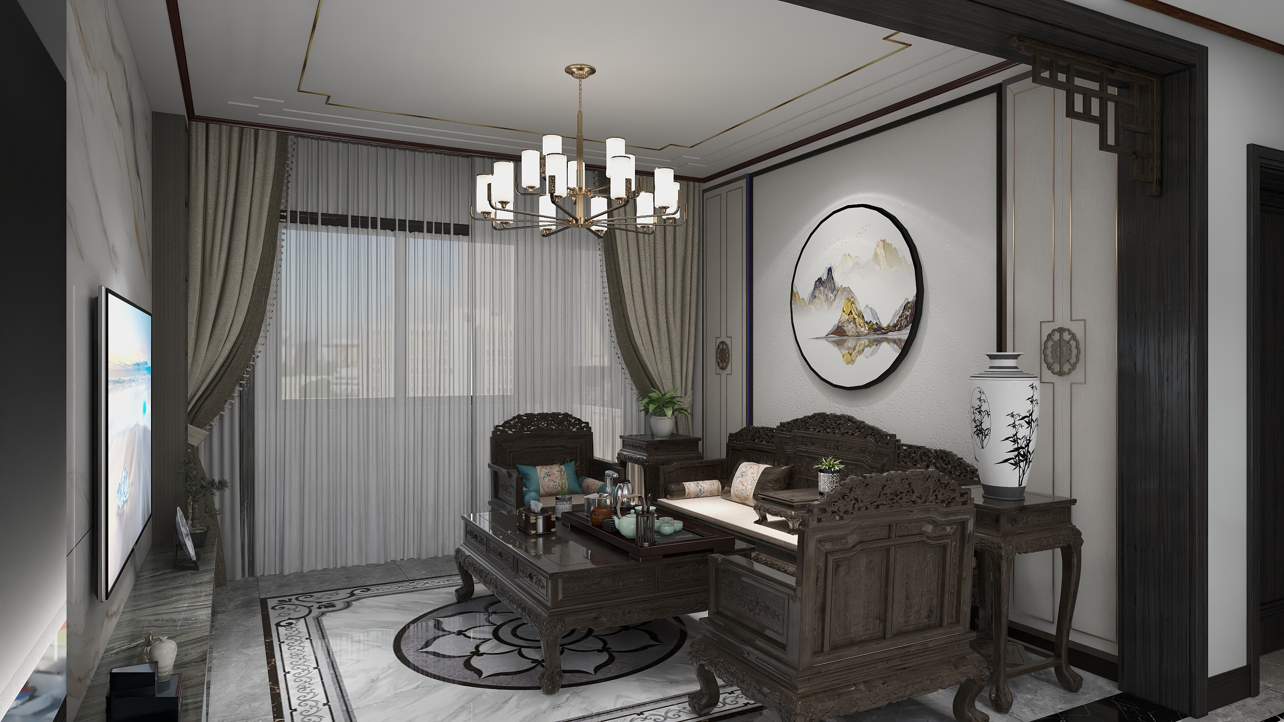 老送的空酒瓶-城南一号16-2-1401-128m²-李园-装修设计方案