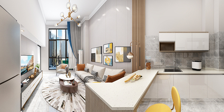 纬度设计邱旭明-云顶loft两居-装修设计方案