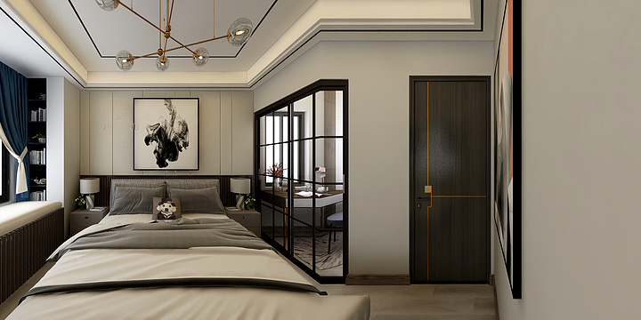 WY全案设计郭小平-中森公园华府89㎡现代风-装修设计方案